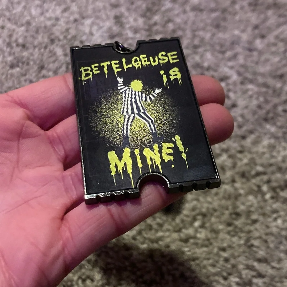 Beetlejuice Keychain Wallet - Black and Silver
